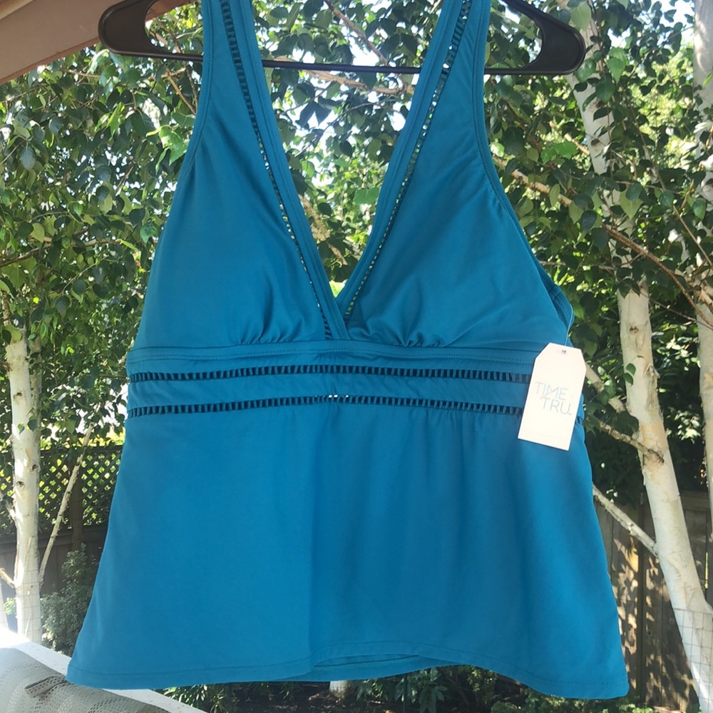 NWT 🔖Tankini Time and Tru SwimTop Teal Blue XL